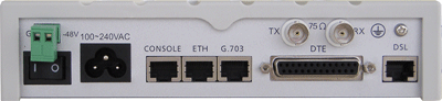 Задняя панель DYNAMIX UM-SN/3in1/AD 2 проводные SHDSL TDM NTU модемы с 3 DTE интерфейсами 