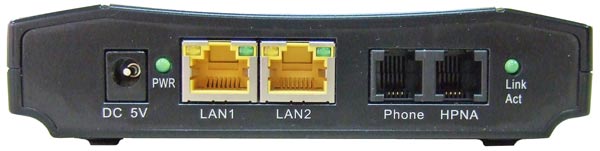 Задняя панель. DYNAMIX HP-30/S - конвертор HomePNA 3.1 - Ethernet